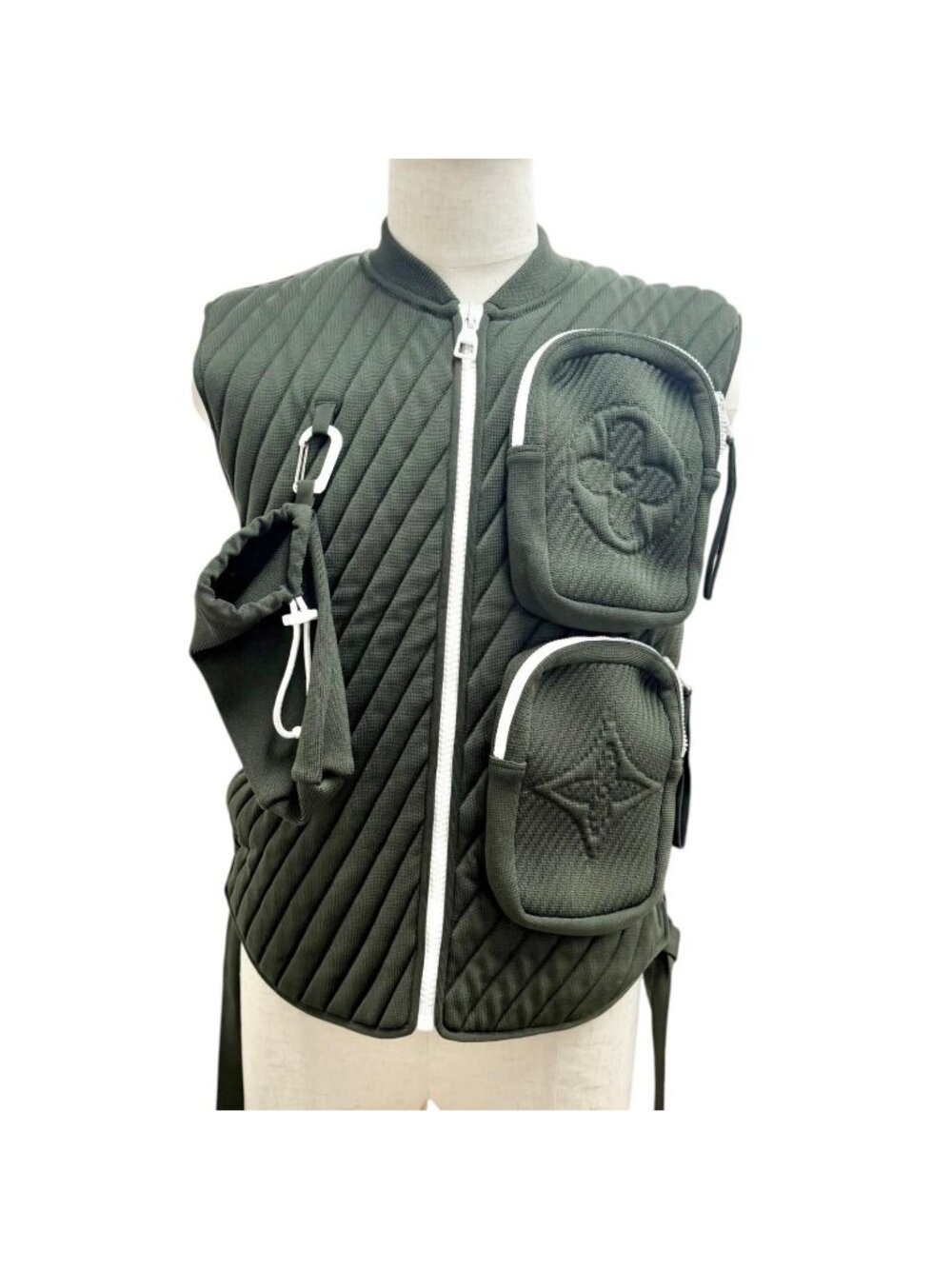 Louis Vuitton Back Logo Monogram Military Utility Vest Khaki